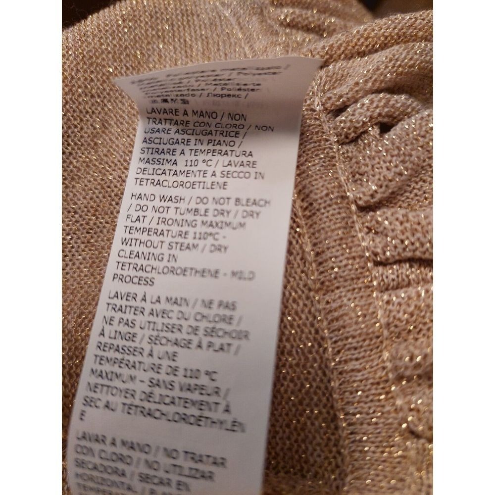 Blugirl By Blumarine Gold Metallic Knit Shrug/Vest Made In Italy Sz 8 NEW! $408 - Picture 11 of 13